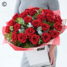 24 Red Rose Hand-tied